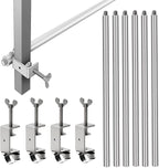 10ft Universal 3-Segment Canopy Tent Rail Bars for Pop-Up Canopy, Tent Half Wall Hardware Only, Cross Bars with Frame Connectors, Canopy Accessories, Set of 2