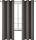 BGment Blackout Curtains for Bedroom - Grommet Thermal Insulated Room Darkening Curtains for Living Room, Set of 2 Panels (42 x 72 Inch, Grey)