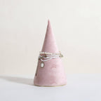 GemeShou Velvet bracelet display stand for selling, pink jewelry bangle holder with golden base, felt bracelet storage organizer for nightstand home decor【Bracelet holder-pink】