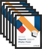 Relx 6 Pcs 8.5 x 11'' Self-Adhesive Magnetic Wall Signs Holder Magnetic Picture Frame Document Holder Wall & Window Adhesive Frames for Office Home Store Restaurant