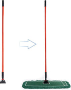 Matthew Cleaning Commercial Quick-Change Dust Mop Handle with Clip-on Metal Gripper for Heavy Duty Mop Head Replacement Holder, Fiberglass Handle 60 inch 6packs-Red
