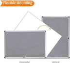 VIZ-PRO Tamperproof Lockable Gray Fabric Noticeboard Aluminium Framed 36x24 Inches