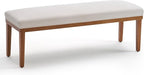 Rowill 53 Inch Long Entryway Bench for Bedroom End of Bed, Dining Room Bench with Upholstered Padded Seat and Solid Wood Leg for Kitchen, Living Room, Indoor and Hallway, Cream