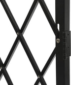 Single Folding Security Gate 4.27'H x5.45'W Iron Accordion Security Gate Flexible Expanding Security Gate 180° Rolling Barricade Scissor Door with Padlock for Entry Security, Garage, Warehouse