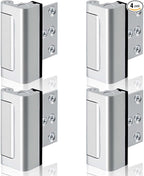 4PACK Home Security Door Reinforcement Lock Childproof, Add High Security to Home Prevent Unauthorized Entry, Aluminum Construction Finish, Frame Lock, Silver