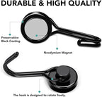 MIKEDE Strong Magnetic Hooks, 40LBS Black Swivel Swing Hooks Heavy Duty, Rare Earth Magnets with for Fridge, Grill Cruise Cabins, Hanging, Kitchen - 28 Pack