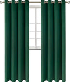 BGment Blackout Curtains - Grommet Thermal Insulated Room Darkening Bedroom and Living Room Curtains, Set of 2 Panels (52 x 120 Inch, Emerald Green)