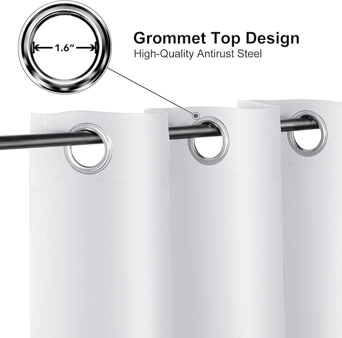 ChrisDowa Room Divider Curtain 108 Inches Long, Wide Blackout Sliding Door Curtain for Bedroom, Room Darkening Privacy Window Curtain for Patio Door (1 Panel Set, Greyish White, 100 x 108 Inch)