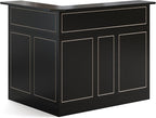 Tribesigns L-Shaped Bar Cabinet, 4-Tier Corner Bar Unit with Stemware Racks, Black