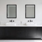 Ruomeng Rectangular Wall Mirror 20" x 28" for Bathroom, Bedroom, Entryway, Living Room, Black