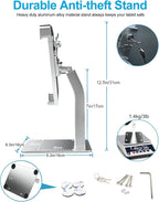 woleyi Anti-Theft Desktop Tablet Kiosk Stand Holder, Heavy Duty Countertop Tablet POS Display Mount with Security Lock and Key, Compatible with iPad Pro/Air/Mini, Galaxy Tabs, More 7-11" Tablets