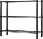 Standing Shelving Units, 36" W x 14" D x 32" H Metal Storage Shelves, Adjustable Carbon Steel Wire Shelving Rack Display Shelf for Garage Bathroom Kitchen Home Office (3-Tiers, Black)