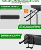 Garden Tool Organizer 48 in with 18 Garage Hooks, Heavy Duty Garage Wall Hooks for Hanging Ladder, Bike, Tool Storage Rack for Yard Tools, Shovel, Shed (23 Pack)
