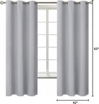 BGment Room Darkening Curtains 63 Inches Long - Grommet Thermal Insulated Drapes Window Treatment Curtains for Bedroom, 2 Panels, 42 x 63 Inch, Light Grey
