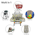 Shopping Cart Cover for Baby boy Girl, Multi-in-1 Cart Covers for Babies, Soft Padded Infant High Chair Cover, Machine Washable, Grocery cart seat Cushion Cover, Multi Color