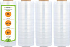 (4 Rolls) Hand Stretch WRAP Shrink Film 15 x 1500 x 90 Gauge + Free Stretch W.