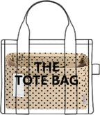 ZTUJO Purse Organizer Insert For Handbags, Silky Touching Bag Organizer Insert With Bottle Holder, Perfect for Speedy, Neverfull, Tote,ONTHEGO,Artsy,Handbag and More (X-Large, Brown polk dots Beige)