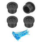 uxcell 4Pcs Cable Cord Grommet, 9/16"(14mm) Rubber Desk Grommets Wire Pass Through Hole Cover with Marked Cable Ties for Home Office Cable Wire Protection, Black