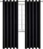 BGment Blackout Curtains - Grommet Thermal Insulated Room Darkening Bedroom and Living Room Curtain, Set of 2 Panels (70 x 84 Inch, Black)