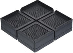 uxcell Furniture Risers 1.5 Inch, 4Pcs Square Bed Risers Adjustable Couch Lifter Block for Extender for Bed Desk Sofa Table Lift Support Up to 1300Lbs, Black