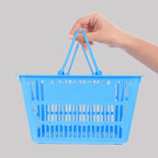 Uonlytech Thickened Plastic Storage Basket with Double Handles Handles Grocery Basket for Supermarket Shopping and Household Organizing