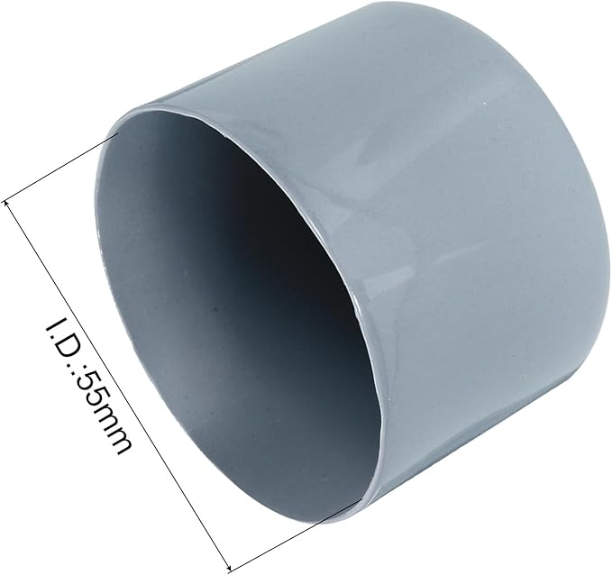 uxcell 4pcs Rubber End Caps 55mm ID Vinyl Round Tube Bolt Cap Cover Screw Thread Protectors Grey, 40mm Height