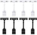 Mlici Sign Clips Merchandise Sign, Plastic Adjustable Clip Sign Holder Stand POP Clamp, 8 Pieces Clip-on Style Double Head Display Clips Rotating Swivel Sign Tag for Shelf Label Card