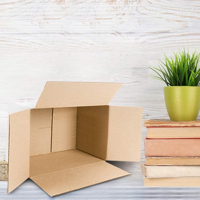 Calenzana 10x7x5 Inches Shipping Boxes Set of 25, White Corrugated Cardboard Box for Mailing Small Business Packing Gifts