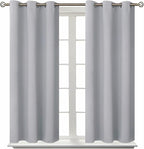 BGment Room Darkening Curtains 54 Inches Long - Grommet Thermal Insulated Drapes Window Treatment Curtains for Bedroom, 2 Panels, 38 x 54 Inch, Light Grey