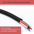 Braided Split Wire Loom Black Wire Cover Protective Harness Tubing Cable Management Self Wrap Cord Sleeve Mesh Woven 1/2"-35ft