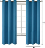 BGment Blackout Curtains - Grommet Thermal Insulated Room Darkening Bedroom and Living Room Curtains, Set of 2 Panels (42 x 63 Inch, Steel Blue)