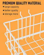 INCLY 4 Pack Pegboard Baskets Bins Set, 4 Size Square Style Metal White Wire Basket for Any Peg Board Organizing Tools, Pegboard Accessories for Workbench Garage Wall Storage Attachments
