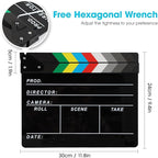 Acrylic Movie Film Directors Clapboard, Photography Video TV Cut Action Scene Slate Clapper Board Props, Black