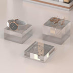 Acrylic Display Stands, 3 Graduated Sizes Acrylic Block Riser for Displaying Collection, Crystal Clear Acrylic Cube Pedestals for Jewelry Glass, Gem and Collectables, 2set