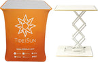 Customizable Foldable Promotion Retail Bar Table Pop Up Podium Tradeshow Podium,Hydraulic lift, Luminescent, Light box(Rectangle)