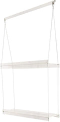 Hanging Acrylic Shelves for Windows (22" Wide, 2 Shelves - 35" Tall)