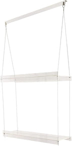 Hanging Acrylic Shelves for Windows (22" Wide, 2 Shelves - 35" Tall)