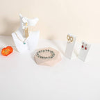 GemeShou single maple Jewelry display Tray for selling, Wooden hexagon display riser for jewelry, Jewelry retail shop display stand, photography props【maple Hexagon single Large】