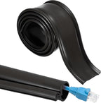 MECCANIXITY 3.3ft Cable Management Sleeve, 5/8 Inch ID Flexible Cord Wires Hider Cover Insulation Snap-fit Protector for Substation, High-Voltage Electrical Networks, Black