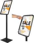 Heavy Duty Pedestal Sign holder floor stand Adjustable Sign Stand for Vertical and Horizontal view Poster Stand with Aluminum Frame for Display 8.5 x 11 inch