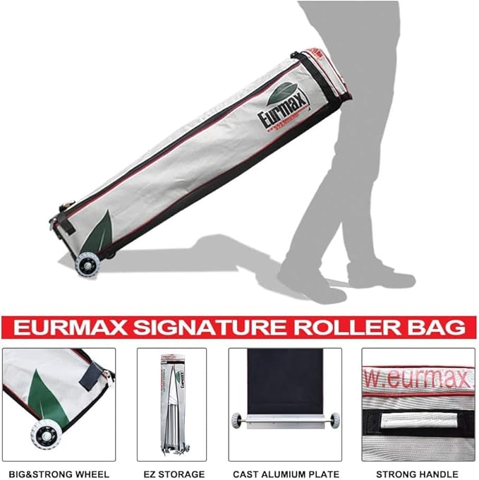 Eurmax USA 10'x15' Pop Up Canopy Tent Commercial Instant Canopies with Heavy Duty Roller Bag,Bonus 4 Sand Weights Bags (Pink)
