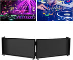 DJ Booth DJ Facade Table Station,67x20x15.7inch Portable Tabletop Event Facade DJ Booth Foldable Cover Screen -Folding Steel Frame Panel Stand with Carry Bag for Bars, Music Festivals, Weddings