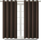 BGment Blackout Curtains for Living Room - Grommet Thermal Insulated Room Darkening Curtains for Bedroom, 2 Panels of 52 x 45 Inch, Brown