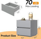 furtble Stackable 2-Drawer Dresser, Multi-Purpose Storage Closet Cube for Bedroom, Storage Cabinet for Entryway, Nightstand Sofa Beside Table Drawer Chest, 15.8 in, Gray