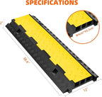 3 Channel 2 Pack Cable Protector Ramp Traffic Wire and Hose Ramp Cord Cover Heavy Duty Channels 44,000 lbs Load Capacity Cable Wire Ramps Speed Bump Driveway Cable Protective Cover