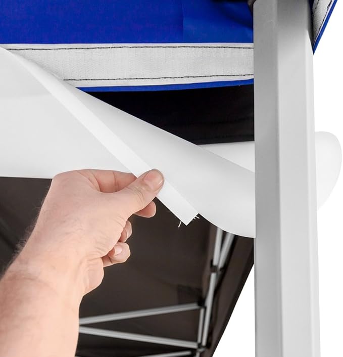 Vispronet Canopy Gutter – 10.0ft Tent Rain Gutter for 10x10 Pop Up Tents & Canopies, 0.6lb Rain Gutter Connection, Outdoor Tent Accessories, White Vinyl Material, Loop Fastener Included