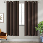 BGment Brown Blackout Curtains for Bedroom - Grommet Thermal Insulated Room Darkening Window Curtains, Set of 2 Panels, Each 55 x 69 Inch