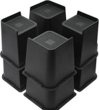 Bed Risers 2 inch, 3 inch, 4 inch, 6 inch or 8 inch Heavy Duty Furniture Risers, Up to 6000 Lbs L Shaped Design Bed Lifts Blocks for Couch Desk Sofa Table (Black, 6 Inch 8 Pack)