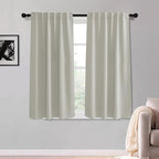 KGORGE 63 inch Curtains 2 Panel Set, Privacy Thermal Insulation Noise Reducing Light Filtering Drapes for Kids Room Nusery Office, Back Tab Rod Pocket, W52 x L63 inches, Nature