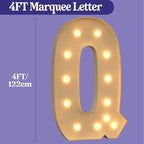 Marquee Letters 4 Feet Tall, 4FT Large Light up Letters Q, Big Sign Q with Warm White Light for Birthday Wedding Proposal Engagement Graduation Party Backdrop Decorations